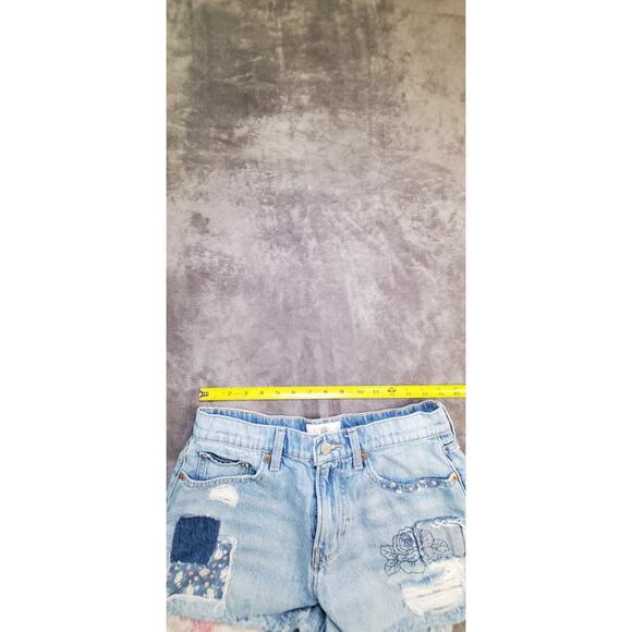 Lucky Brand Denim Size 8/29 Shorts Womens Blue Boyfriend Floral Laura Ashley C26 - Picture 3 of 9